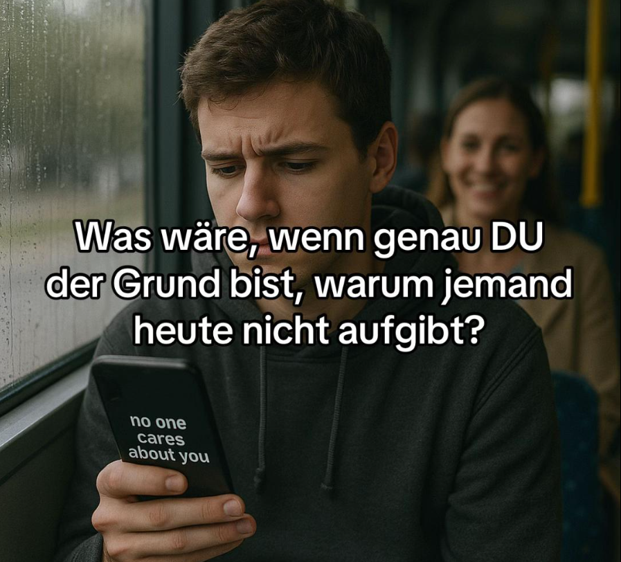 Was wäre, wenn genau DU der Grund bist, warum jemand heute nicht aufgibt?